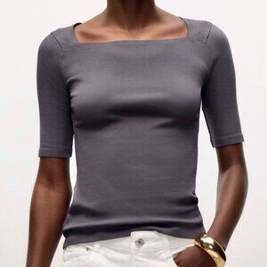 Zara Square Neck Shirt. Size M. NWOT